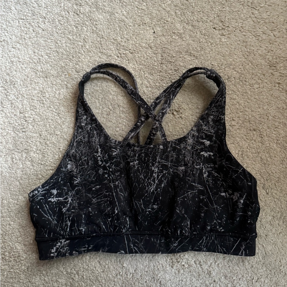 Lululemon Women's Black and Gray Sports Bra